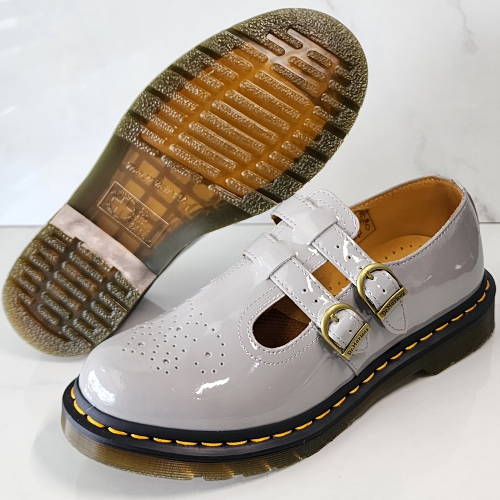 NIB Dr. Martens Gray Patent Leather Flats - Picture 6 of 10